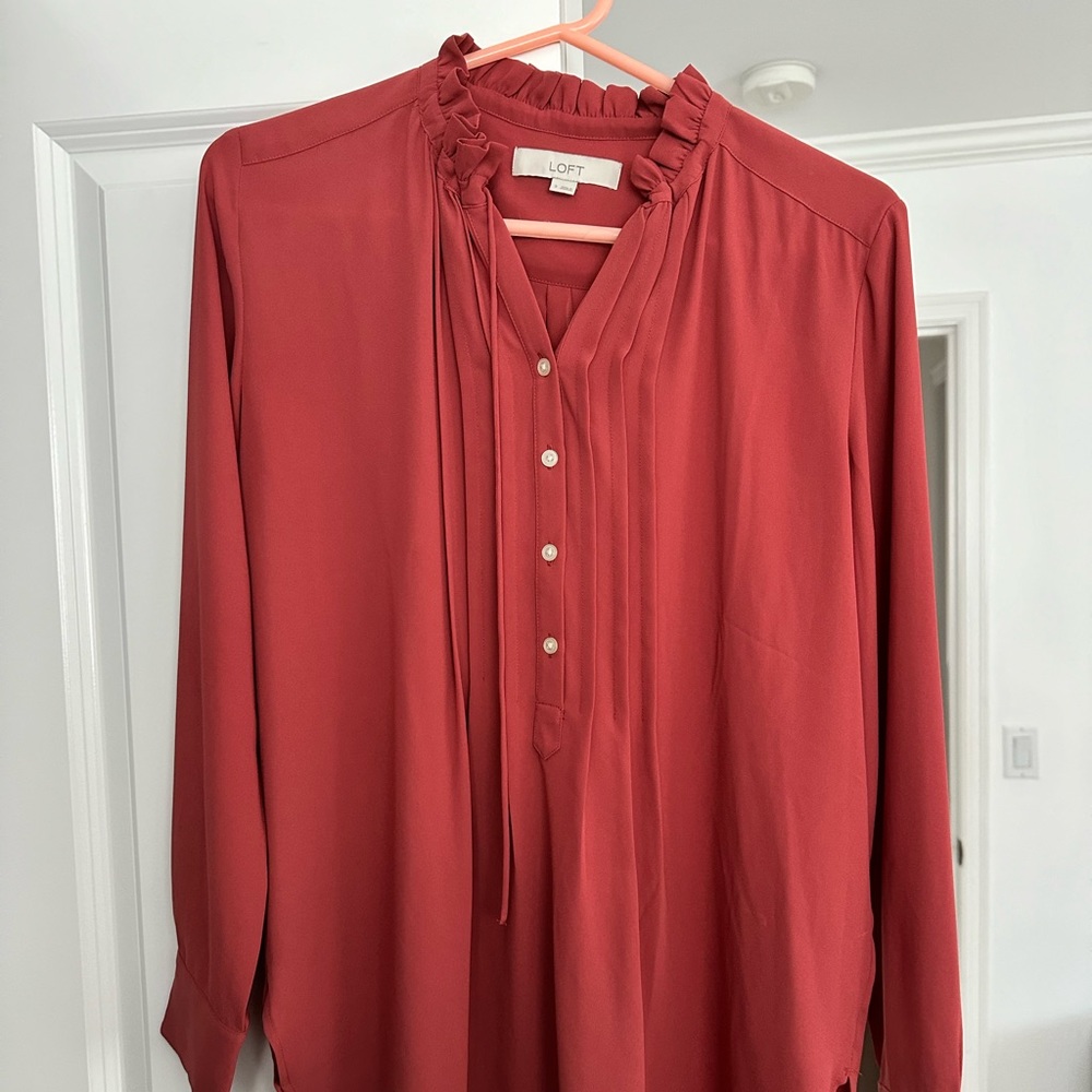 Long Sleeve Coral Loft Blouse